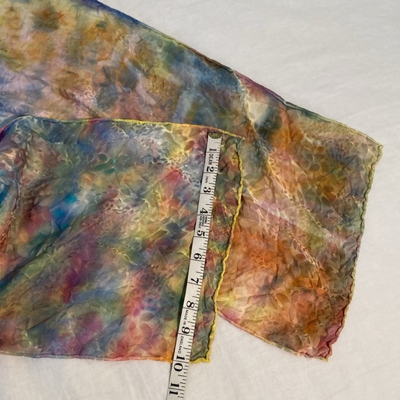 Handmade silk scarf tie dye textured hand rolled pastels - Picture 17 of 17
